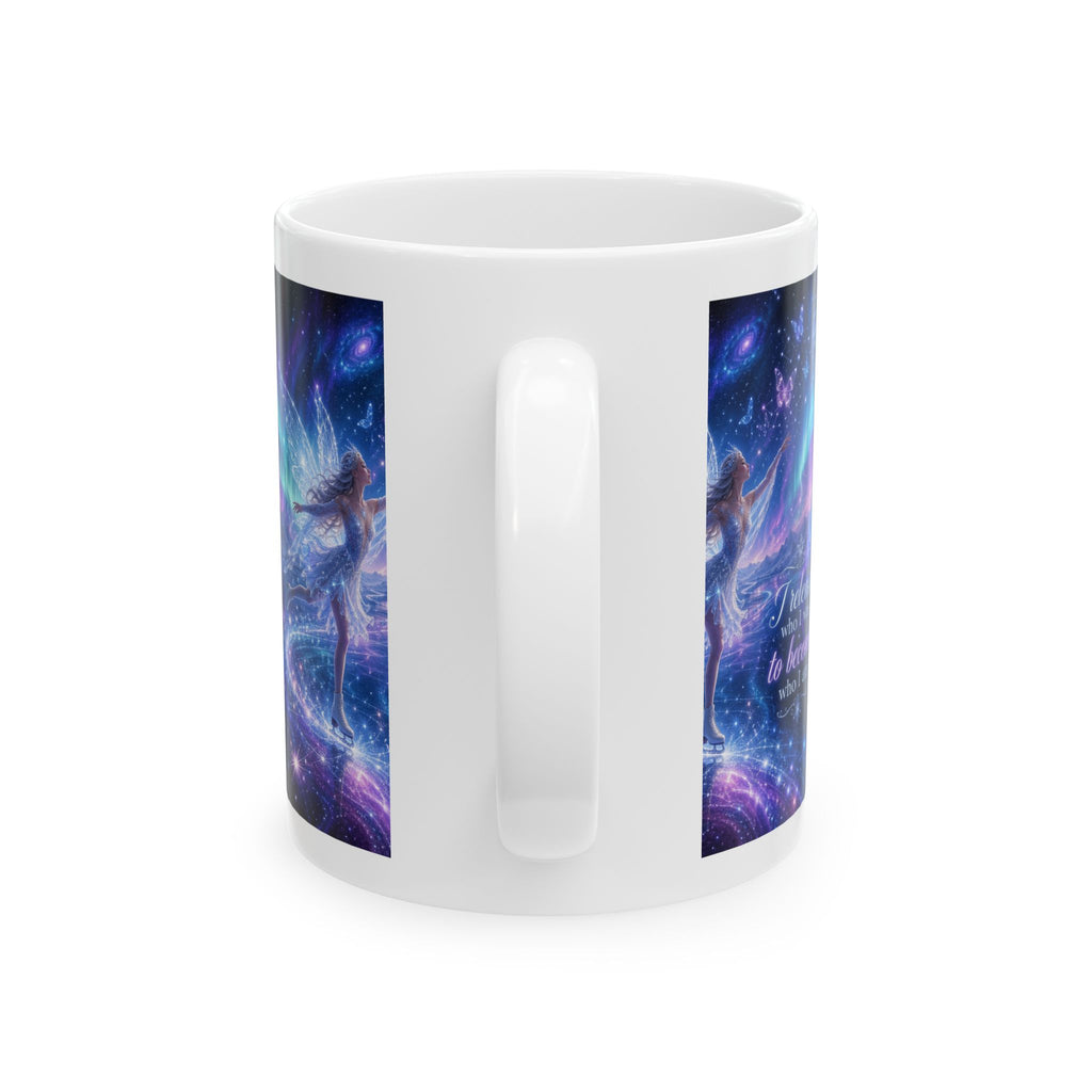 Inspirational Fairy Mug – "I release who I was to become who I am" Galaxy Coffee Cup