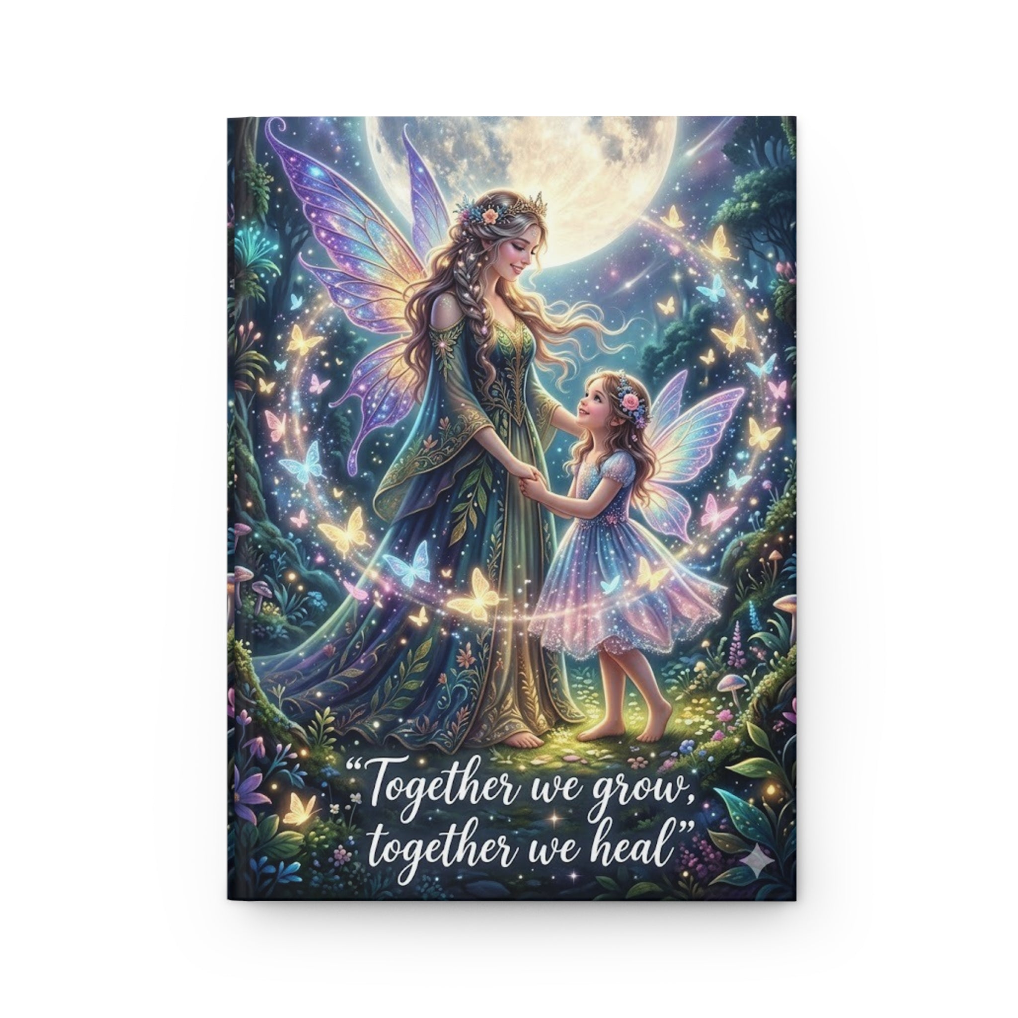 Hardcover Journal — 'Together We Grow, Together We Heal' Fairy Mother & Child Gratitude Notebook