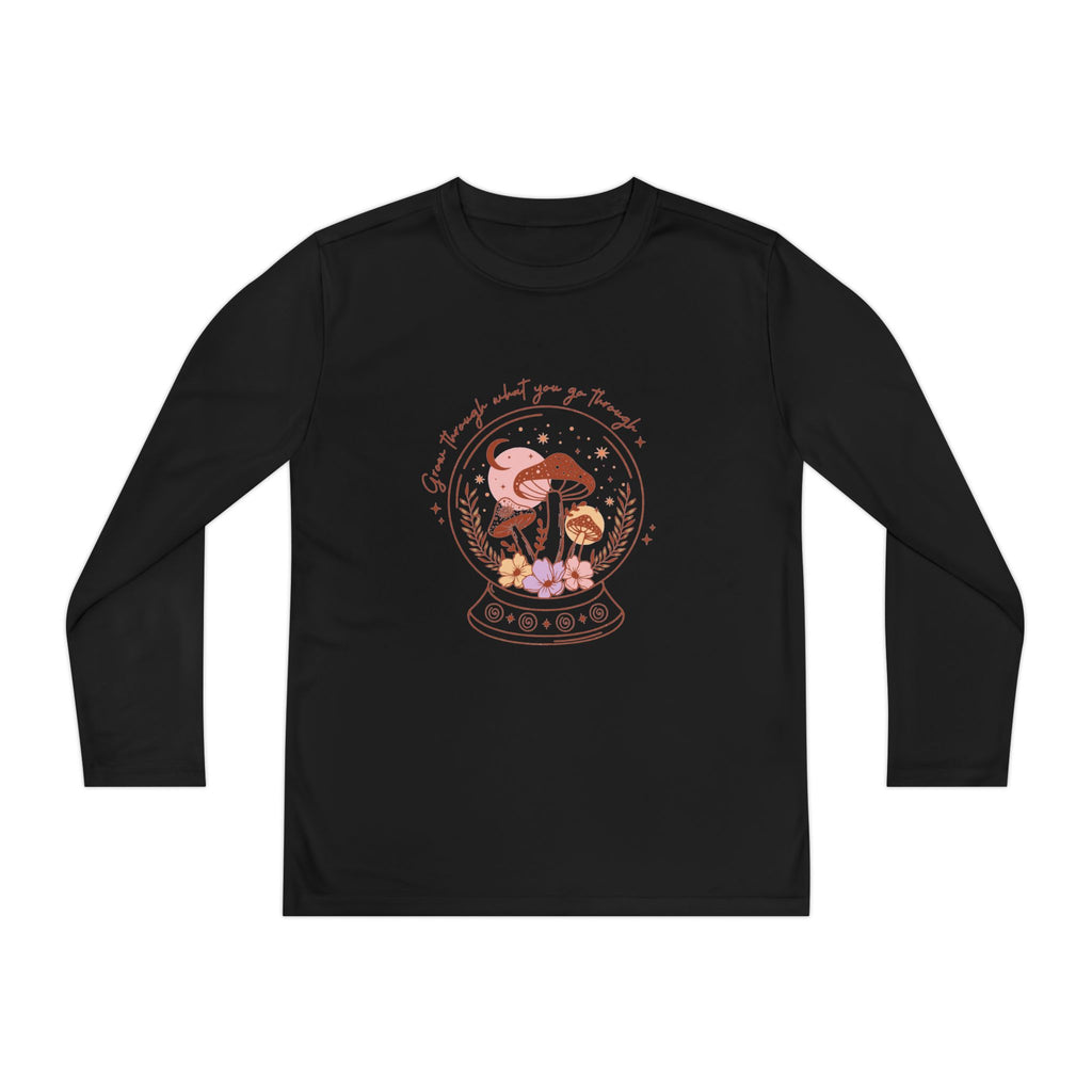 Youth Long Sleeve Tee — Mushroom Snow Globe Graphic