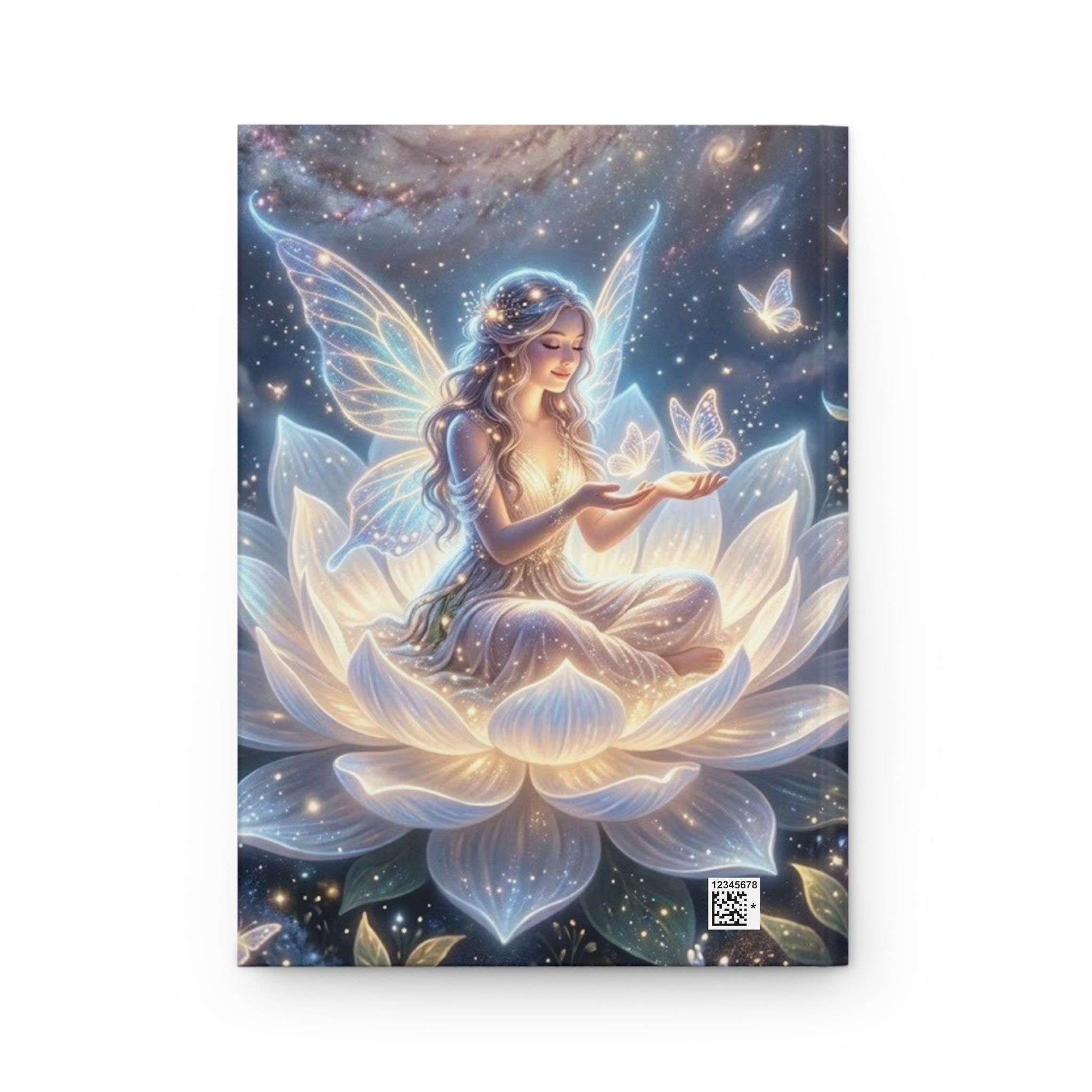Hardcover Journal — "I Am Becoming My Own Peace" Fairy Lotus Meditation Notebook