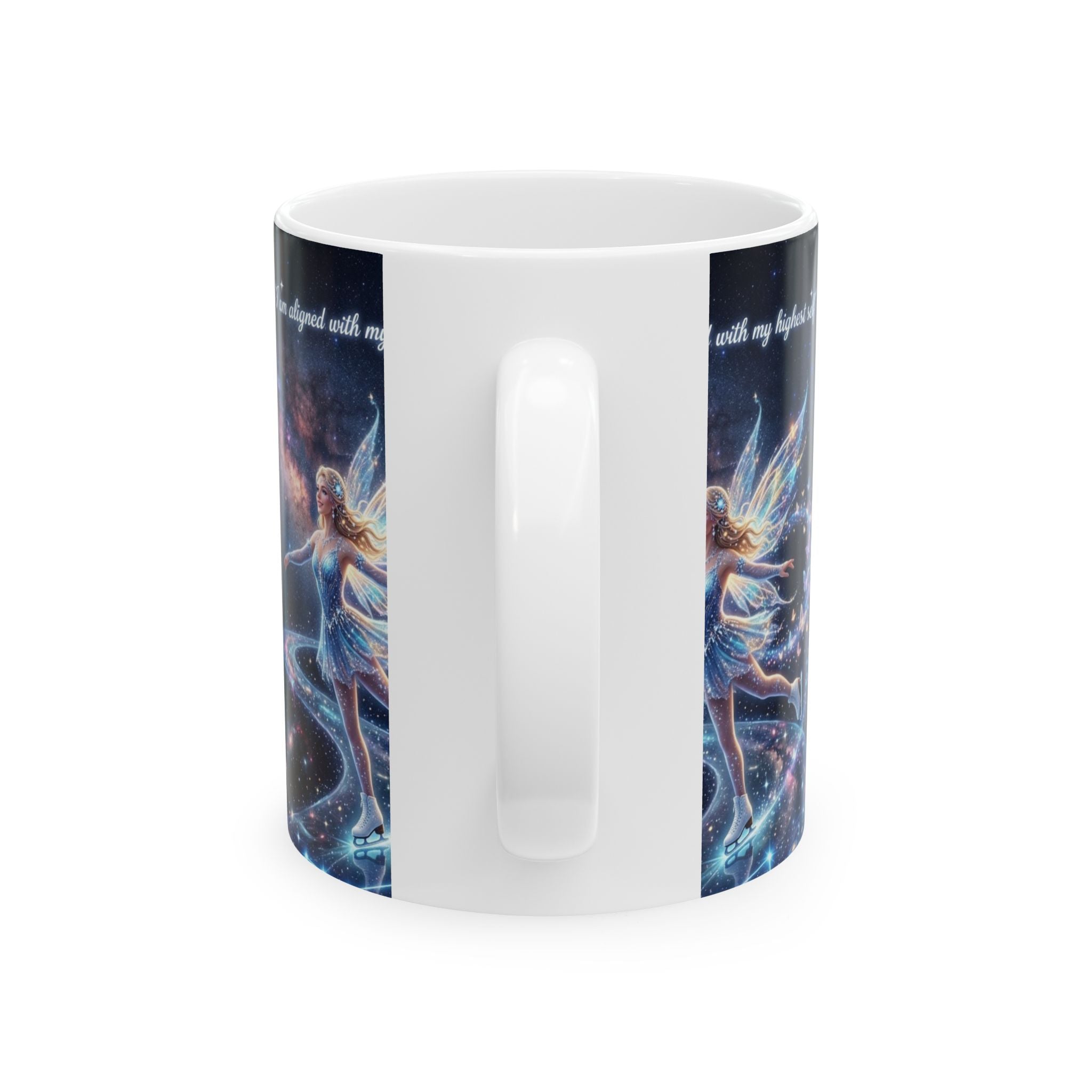 Fantasy Fairy Ceramic Mug – Inspirational "I am aligned with my highest self" Galaxy Design (11oz/15oz)