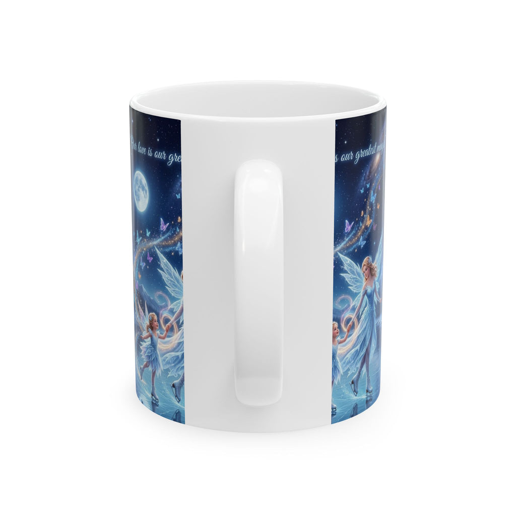 Fairy Night Ceramic Mug — 'Our Love Is Our Greatest Magic' Moonlit Winter Tea Cup (11oz/15oz)
