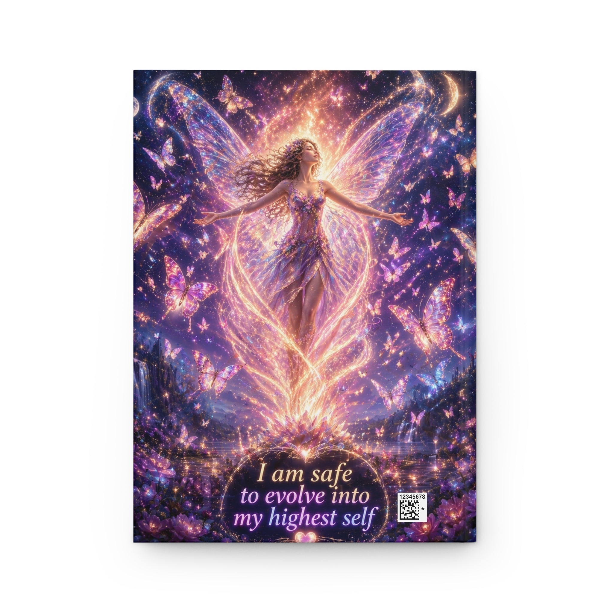 Spiritual Fairy Journal — "I Am Safe to Evolve into My Highest Self" Hardcover Notebook