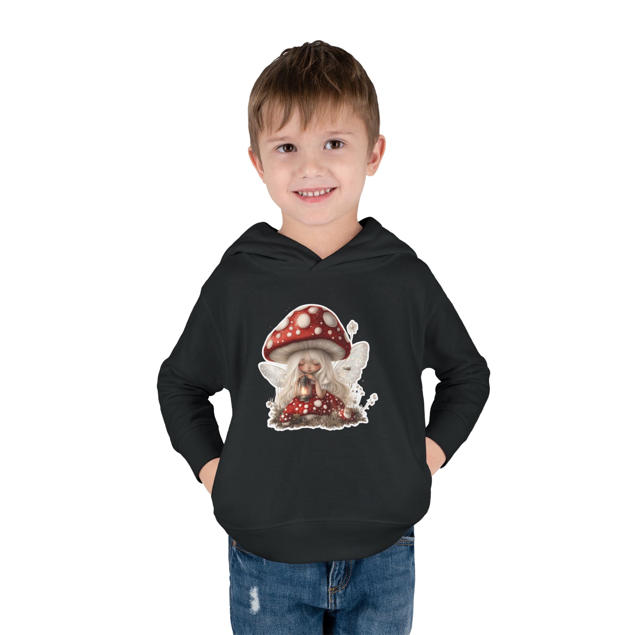 Toddler Hoodie with Cute Mushroom Gnome Graphic