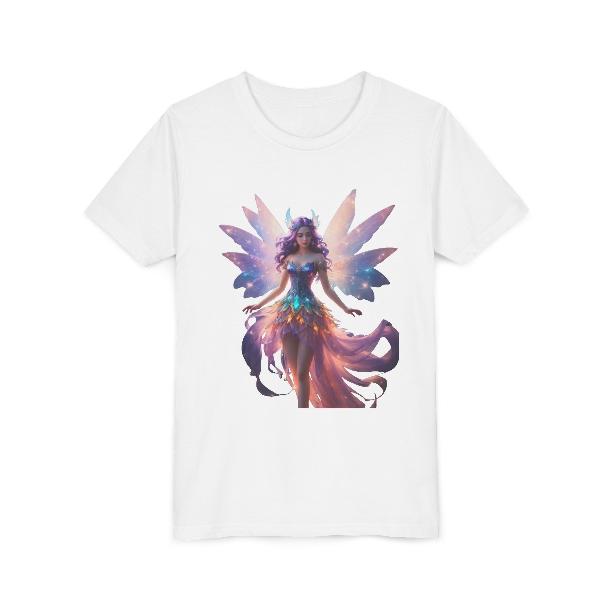 Youth Fairy Tee — Magical Rainbow Fairy Graphic T-Shirt for Kids