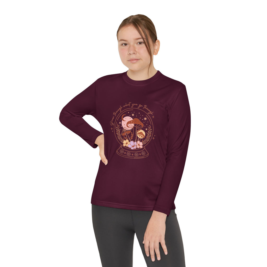 Youth Long Sleeve Tee — Mushroom Snow Globe Graphic