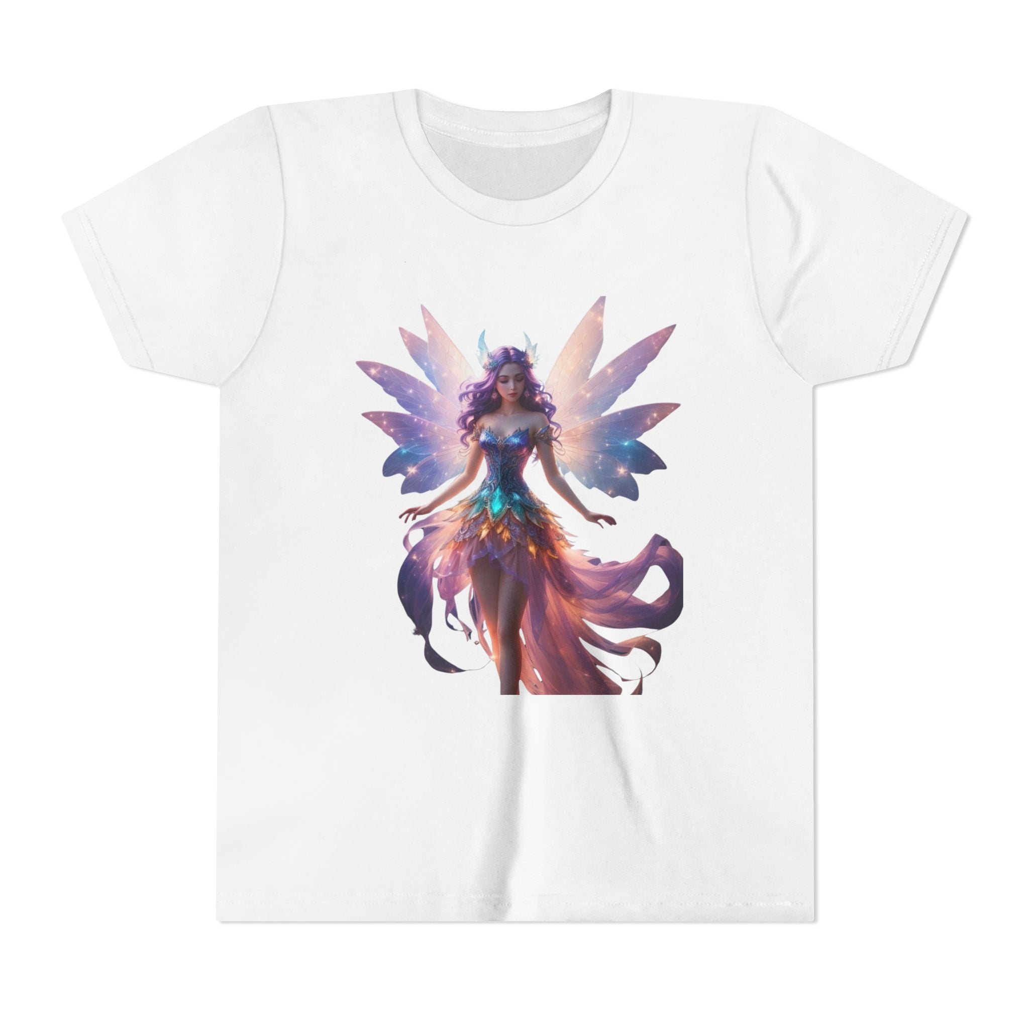 Youth Fairy Tee — Magical Rainbow Fairy Graphic T-Shirt for Kids