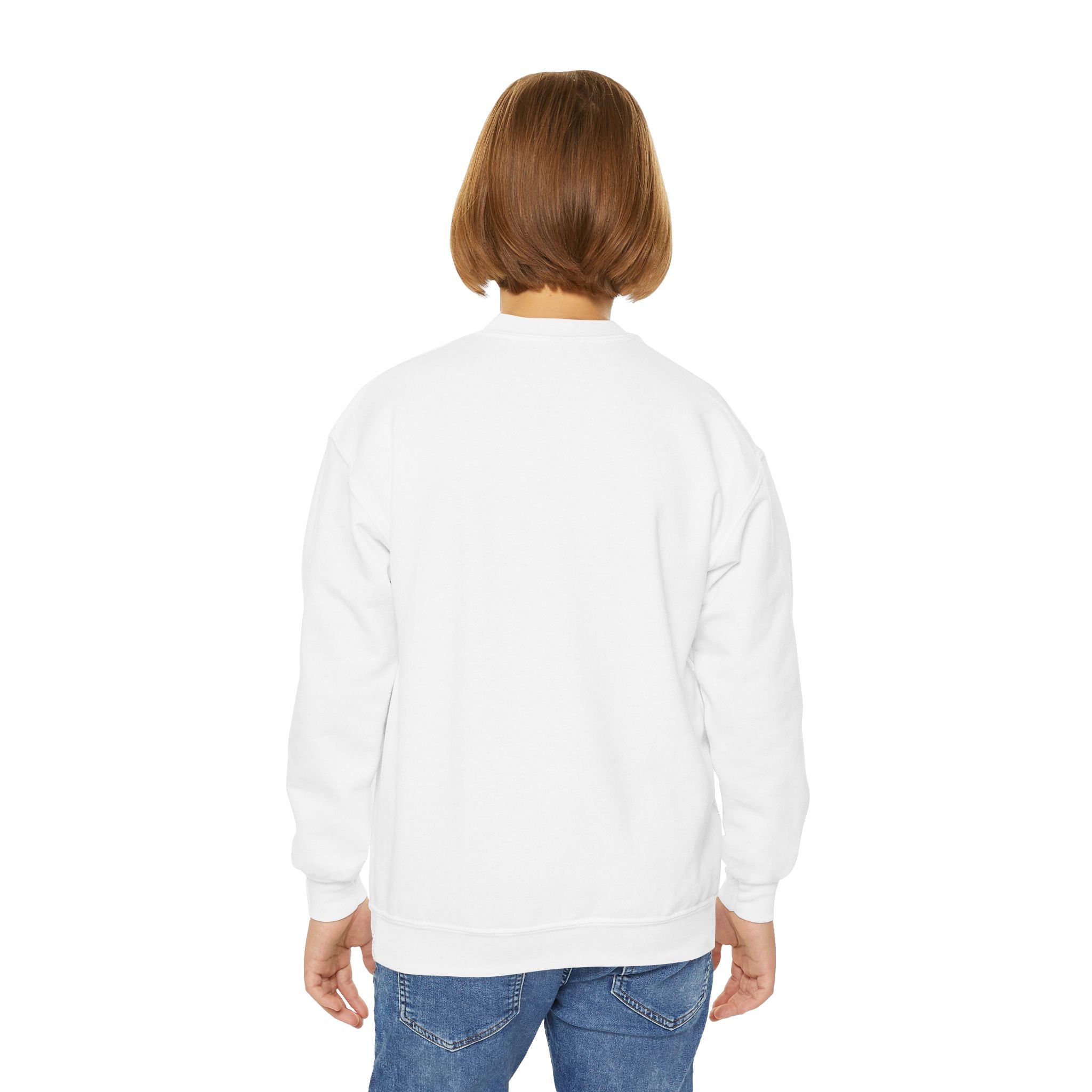 Youth Crewneck Sweatshirt — "Chill & Positive Vibes" Butterfly Graphic