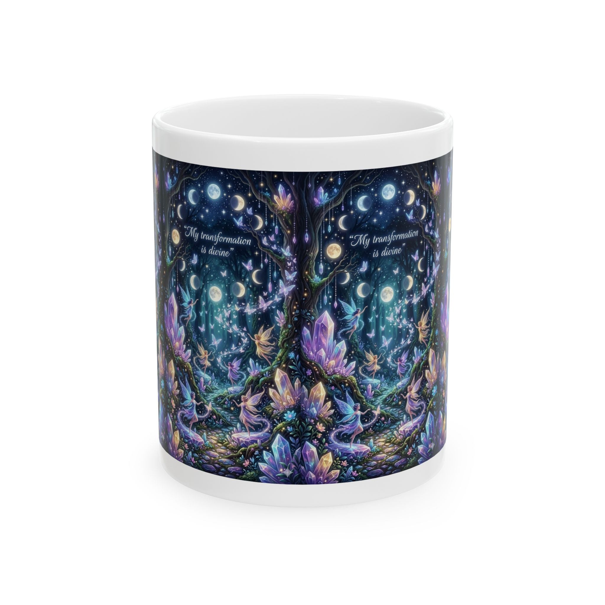 Mystical Moonlit Forest Mug – 'May Confidence Be Yours' Ceramic Coffee Cup (11oz, 15oz)