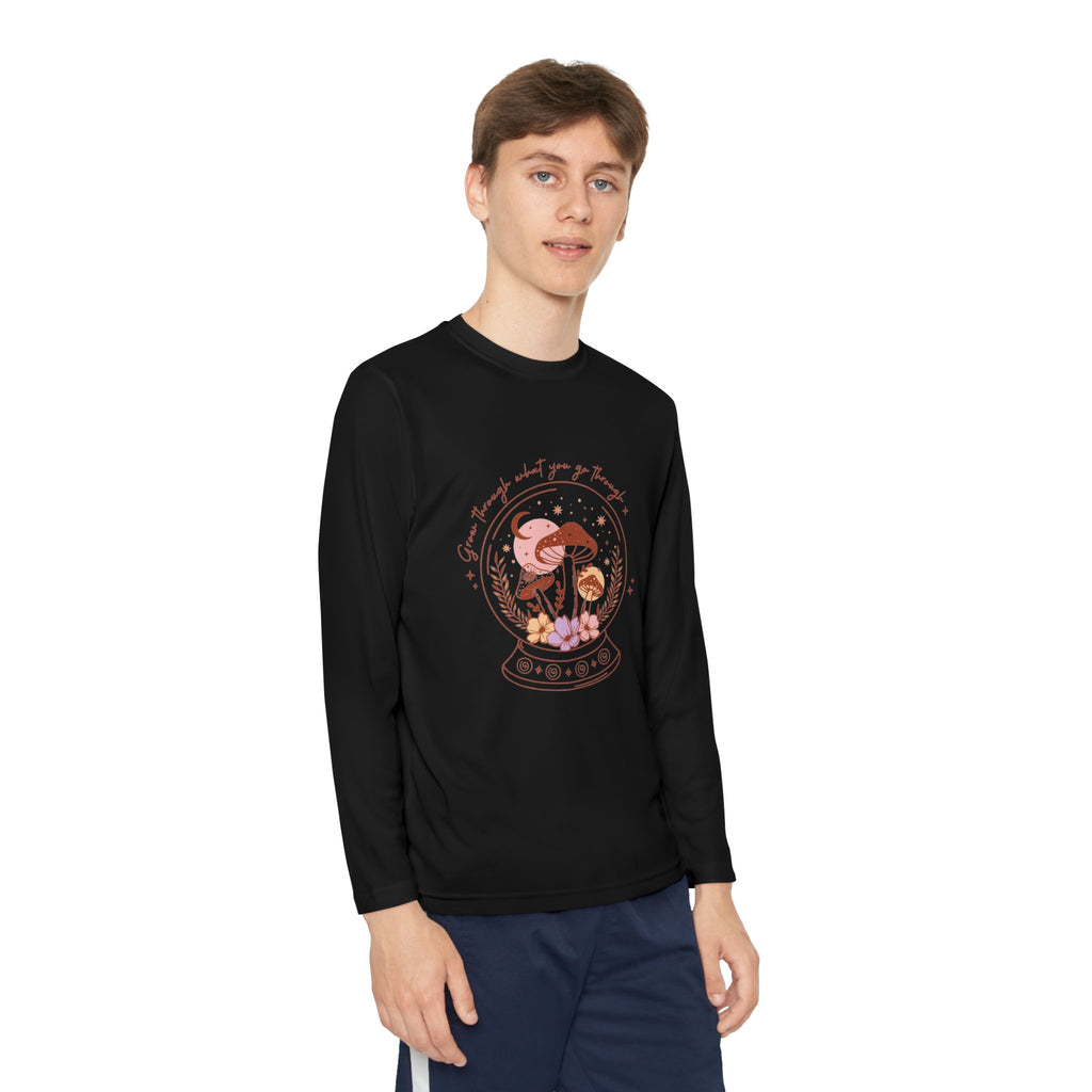 Youth Long Sleeve Tee — Mushroom Snow Globe Graphic