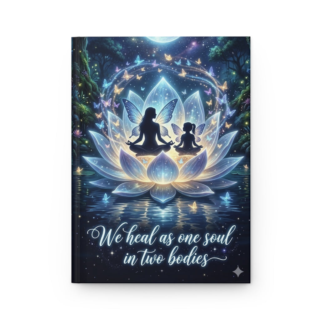 Hardcover Journal — "We Heal As One Soul in Two Bodies" Meditation & Reiki Notebook