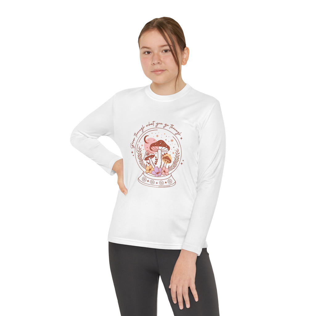 Youth Long Sleeve Tee — Mushroom Snow Globe Graphic
