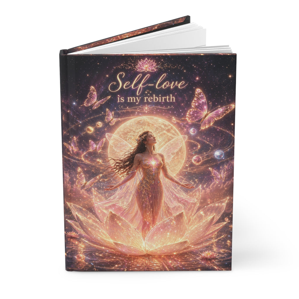 Self-Love Journal — 'Self-Love Is My Rebirth' Hardcover Notebook for Mindfulness & Healing