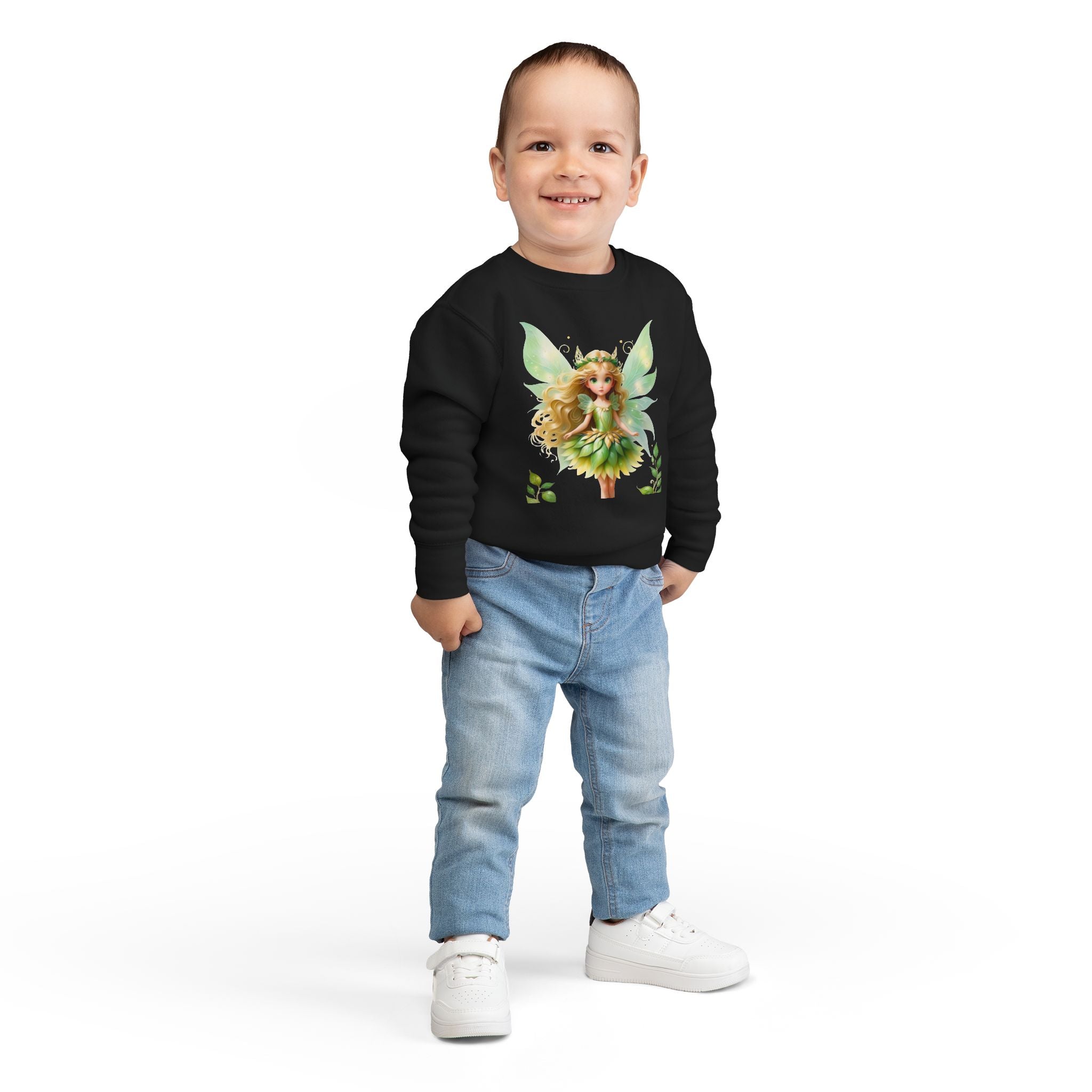 Toddler Sweatshirt — Green Fairy Princess Crewneck for Kids