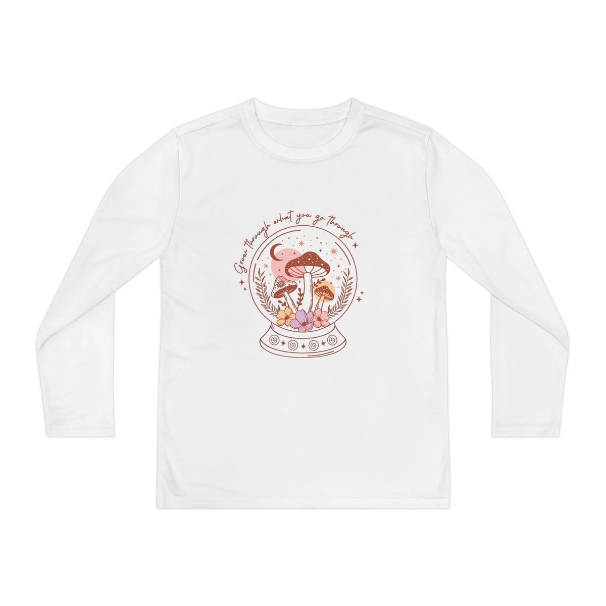 Youth Long Sleeve Tee — Mushroom Snow Globe Graphic