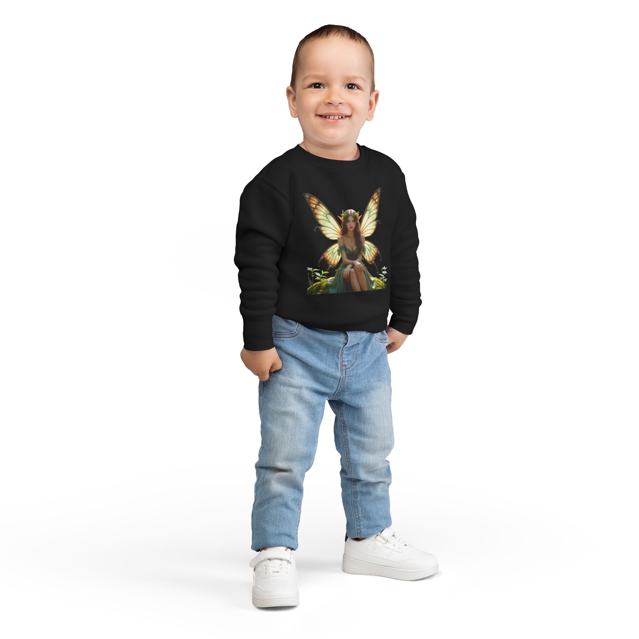 Fairy Princess Toddler Sweatshirt — Enchanted Butterfly Garden Design