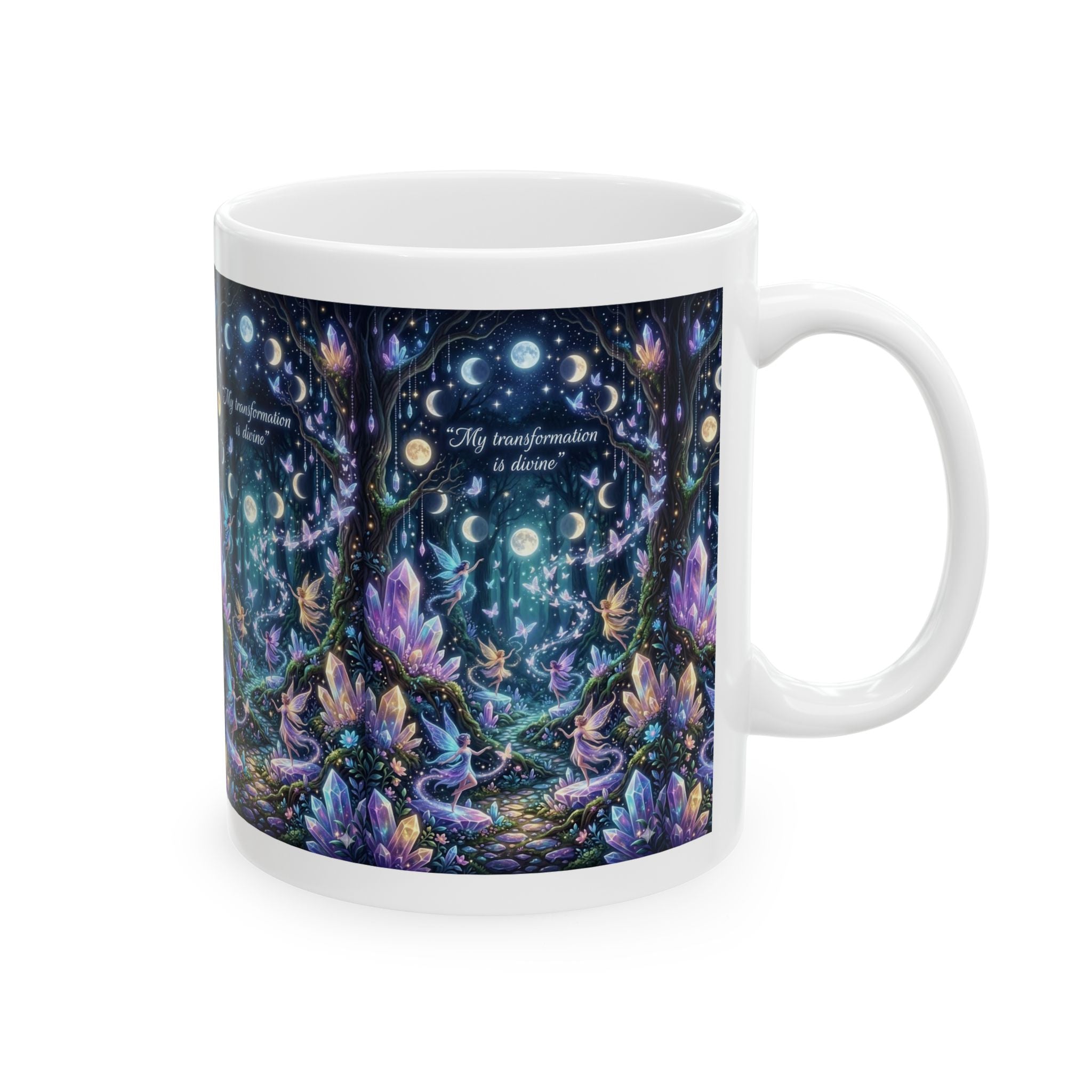 Mystical Moonlit Forest Mug – 'May Confidence Be Yours' Ceramic Coffee Cup (11oz, 15oz)