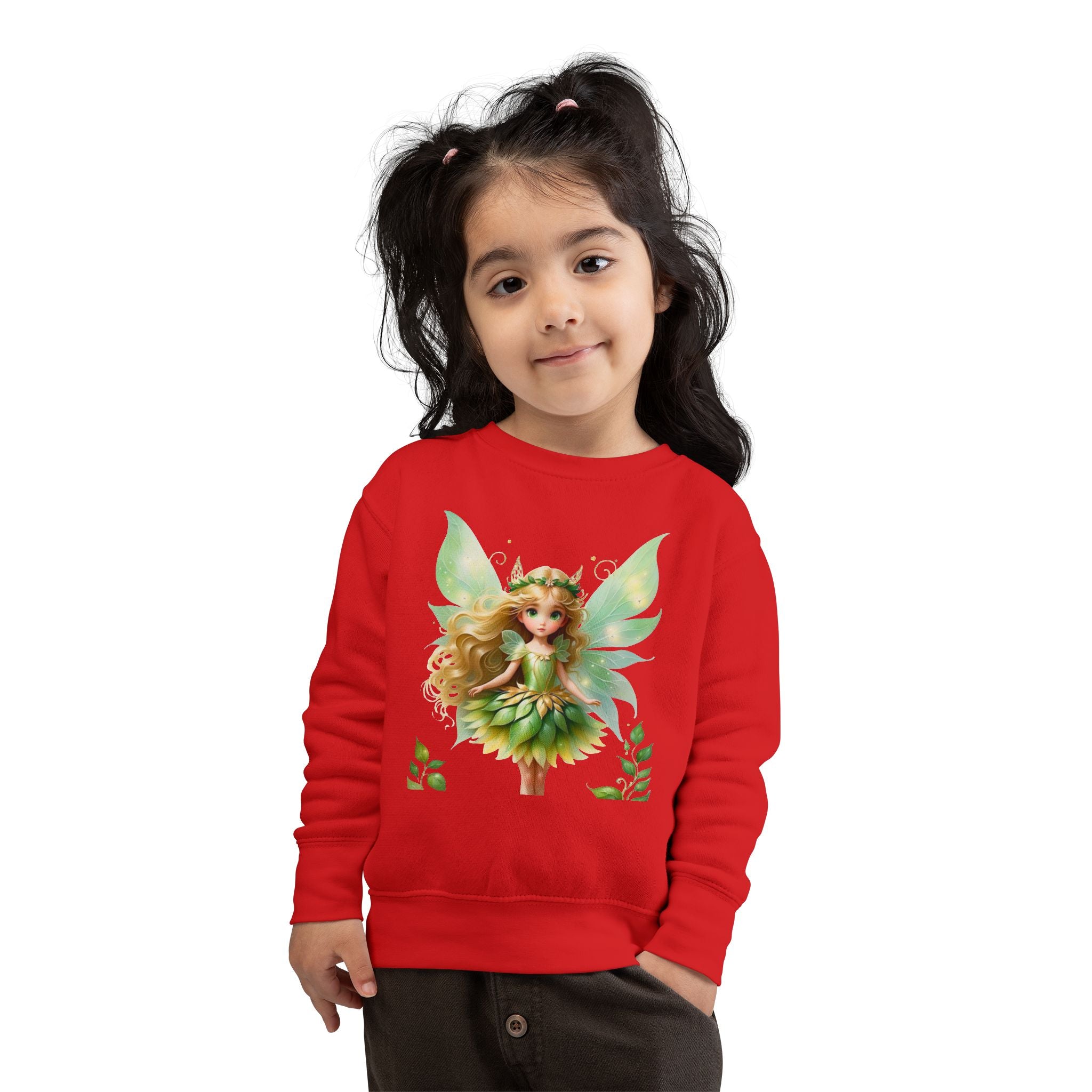 Toddler Sweatshirt — Green Fairy Princess Crewneck for Kids