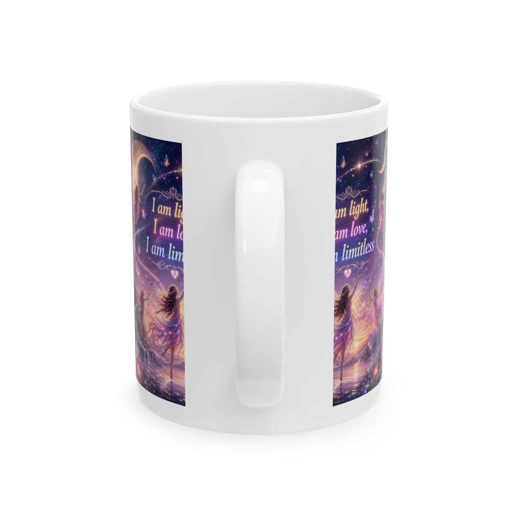 Affirmation Mug — “I am light, I am love, I am limitless” Fantasy Moon Ceramic Mug