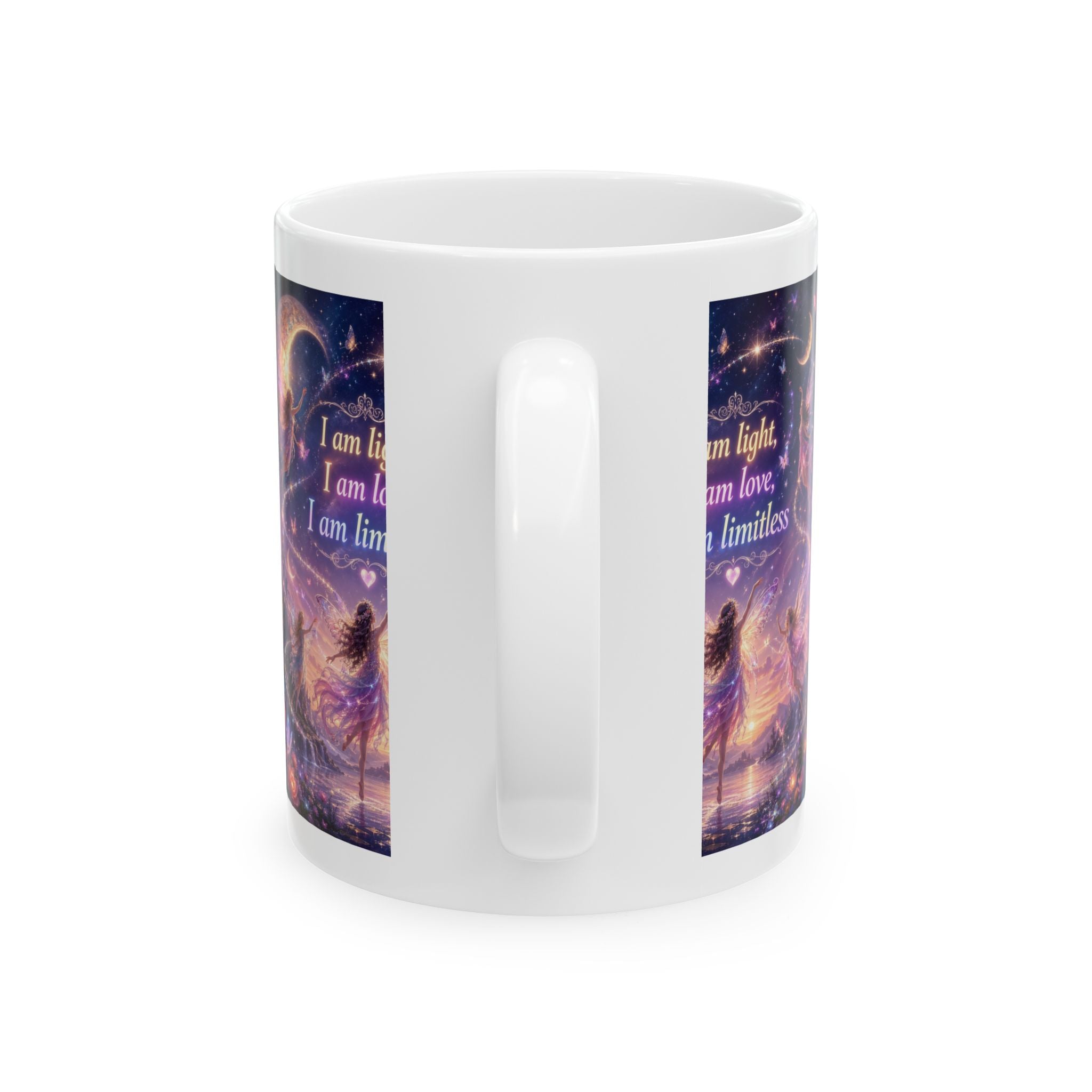 Affirmation Mug — “I am light, I am love, I am limitless” Fantasy Moon Ceramic Mug