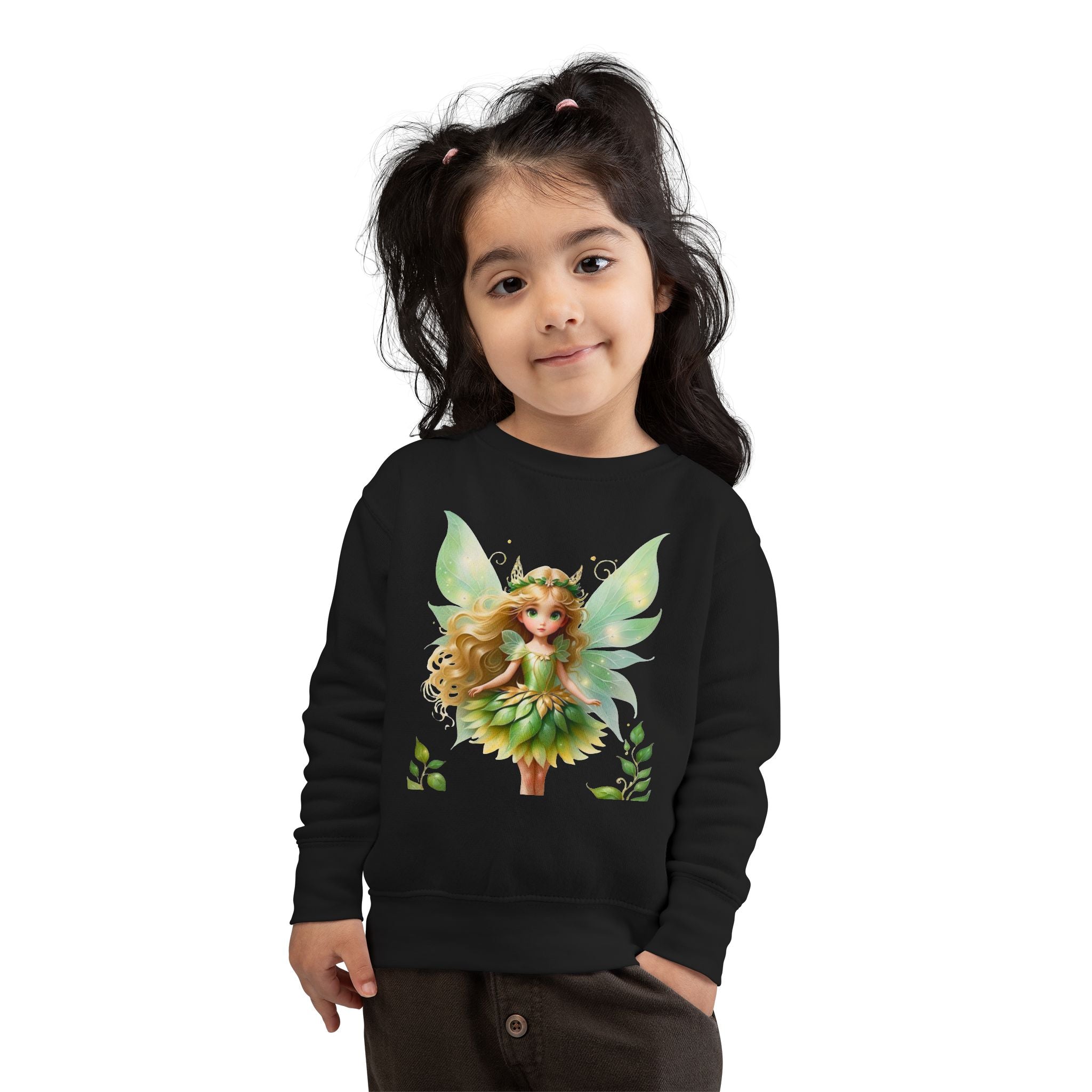 Toddler Sweatshirt — Green Fairy Princess Crewneck for Kids