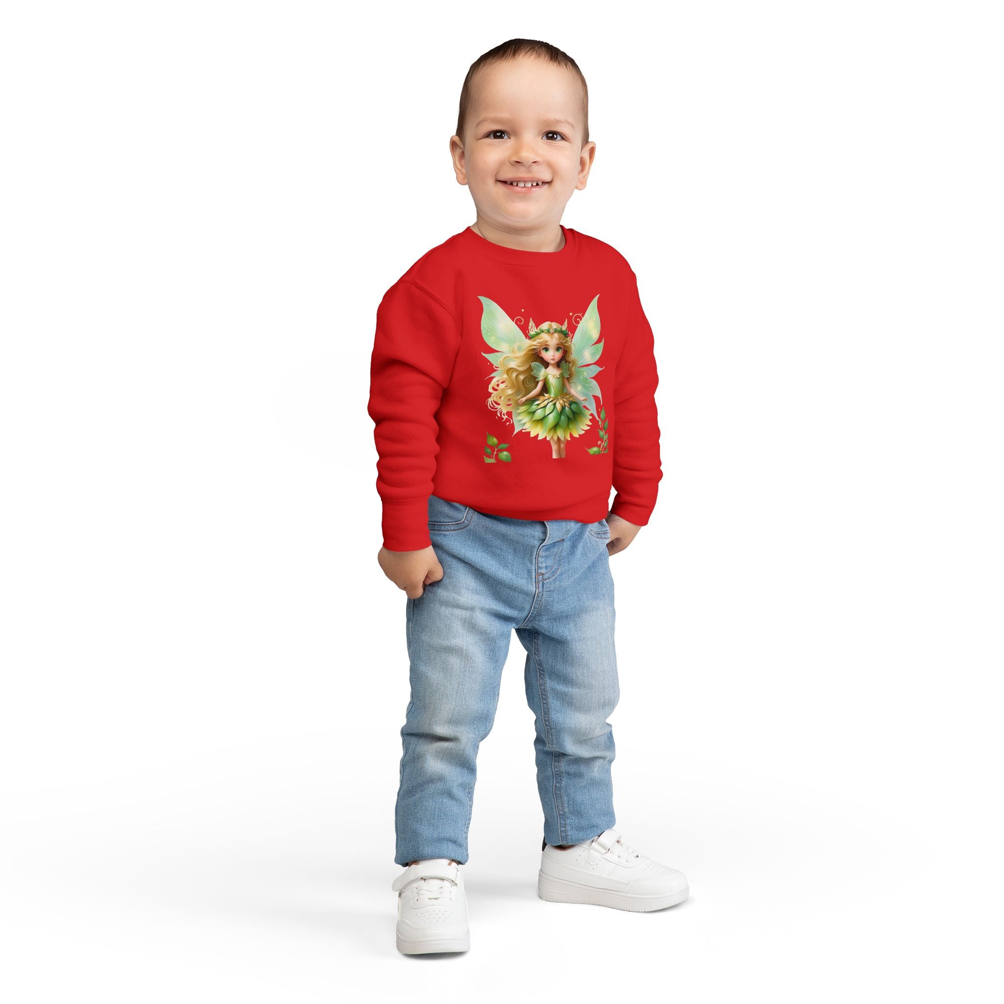 Toddler Sweatshirt — Green Fairy Princess Crewneck for Kids