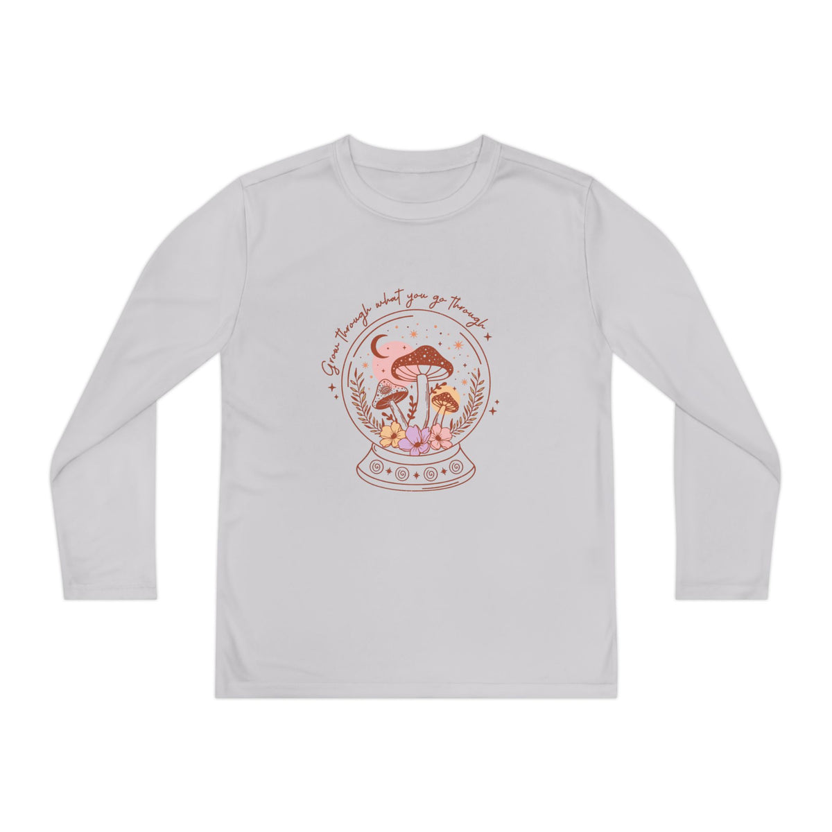 Youth Long Sleeve Tee — Mushroom Snow Globe Graphic