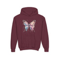 Youth Butterfly Hoodie – Watercolor Pastel Butterfly Kids Sweatshirt