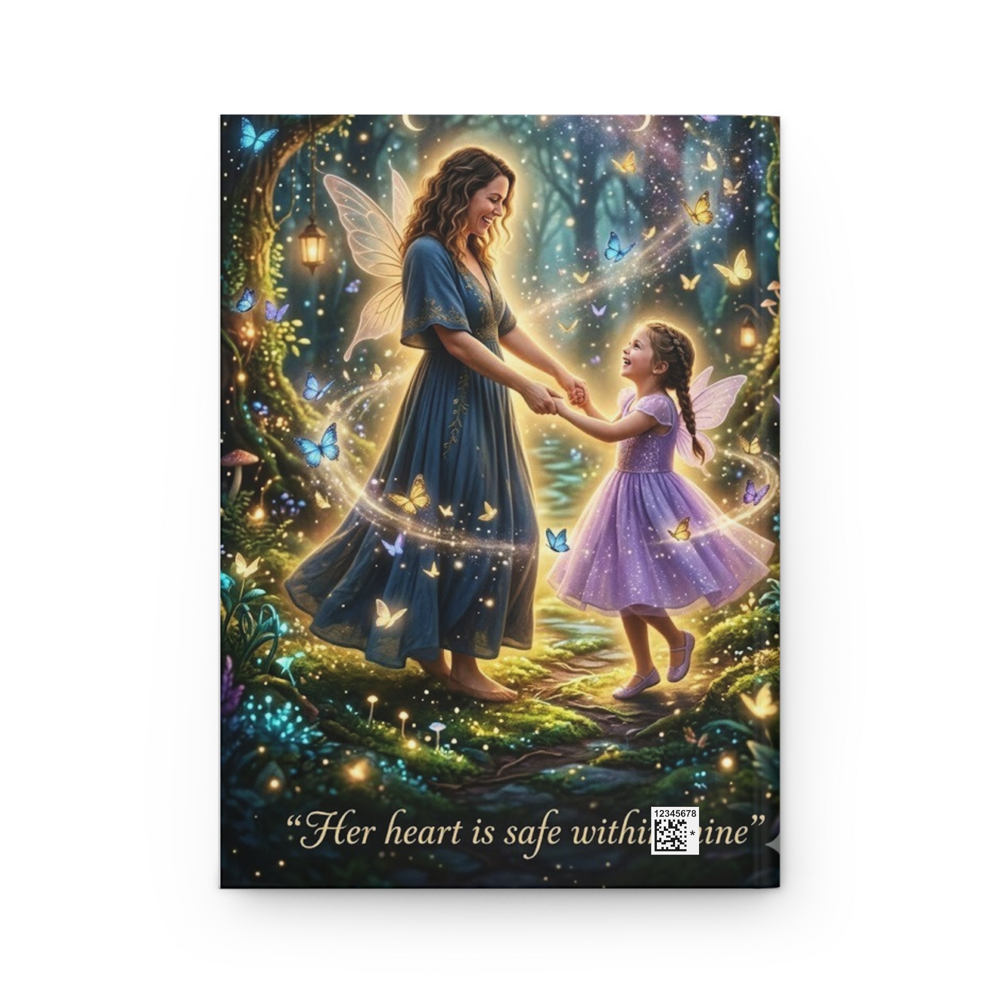 Fairy Mother & Daughter Hardcover Journal — "Her heart is safe within mine"