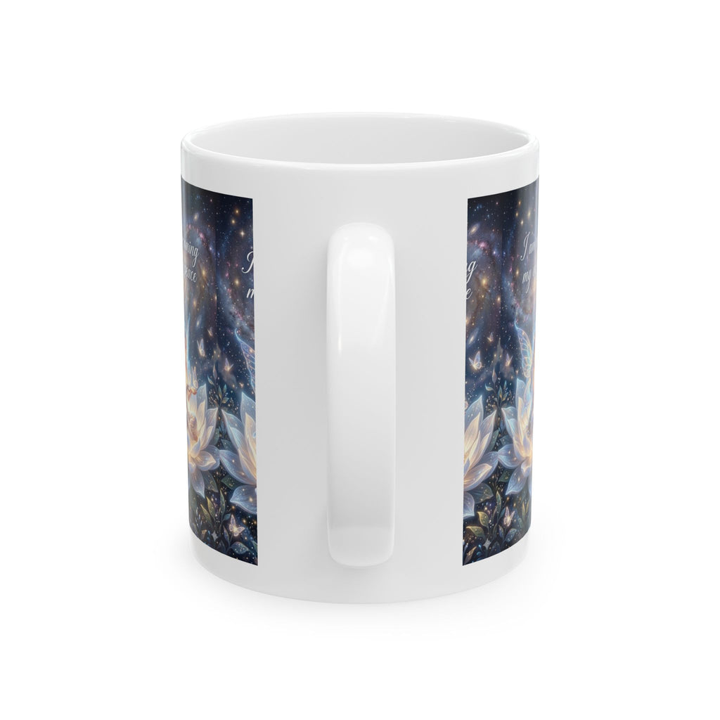 Inspirational Fairy Mug — "I am becoming my own peace" Ceramic Coffee Cup