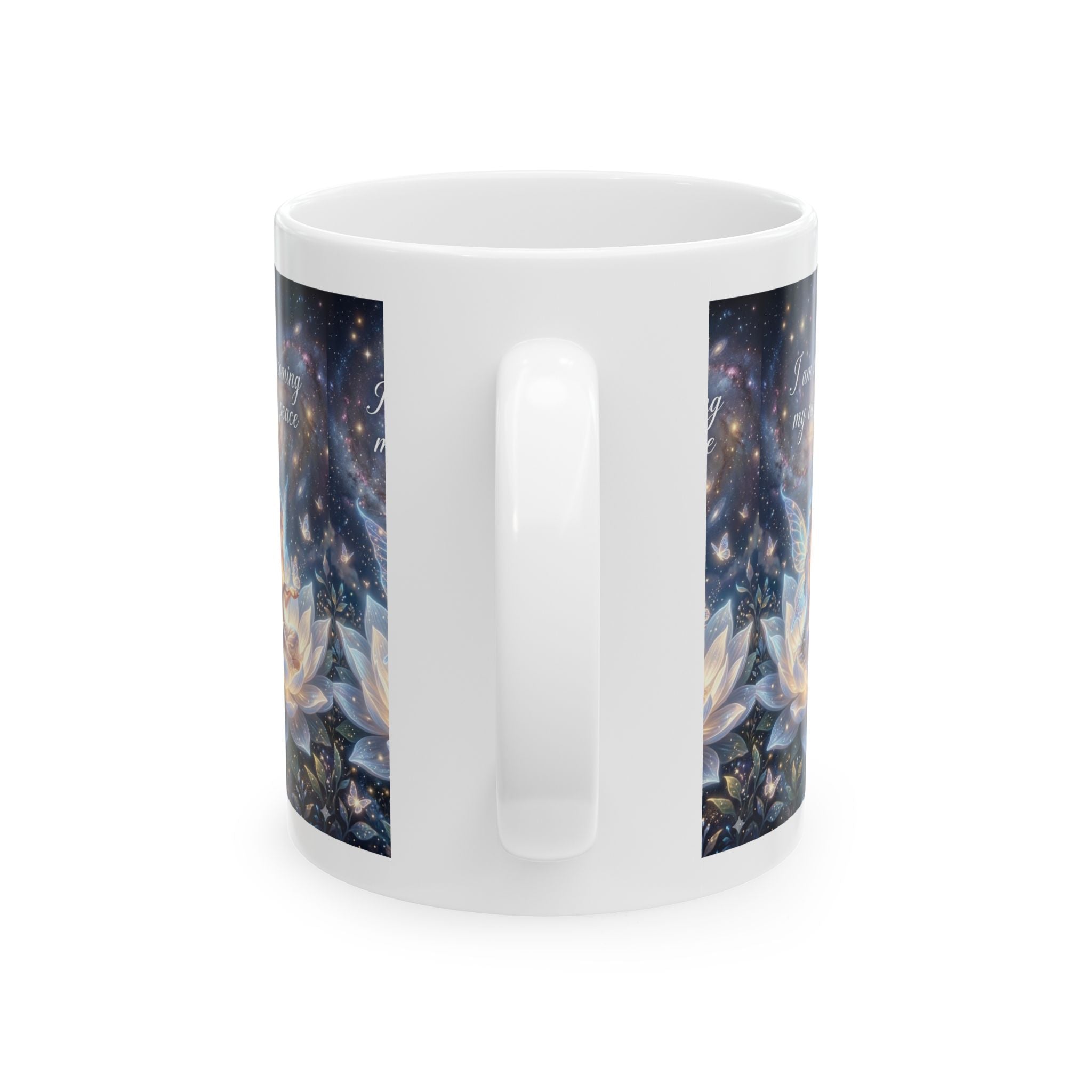 Inspirational Fairy Mug — "I am becoming my own peace" Ceramic Coffee Cup