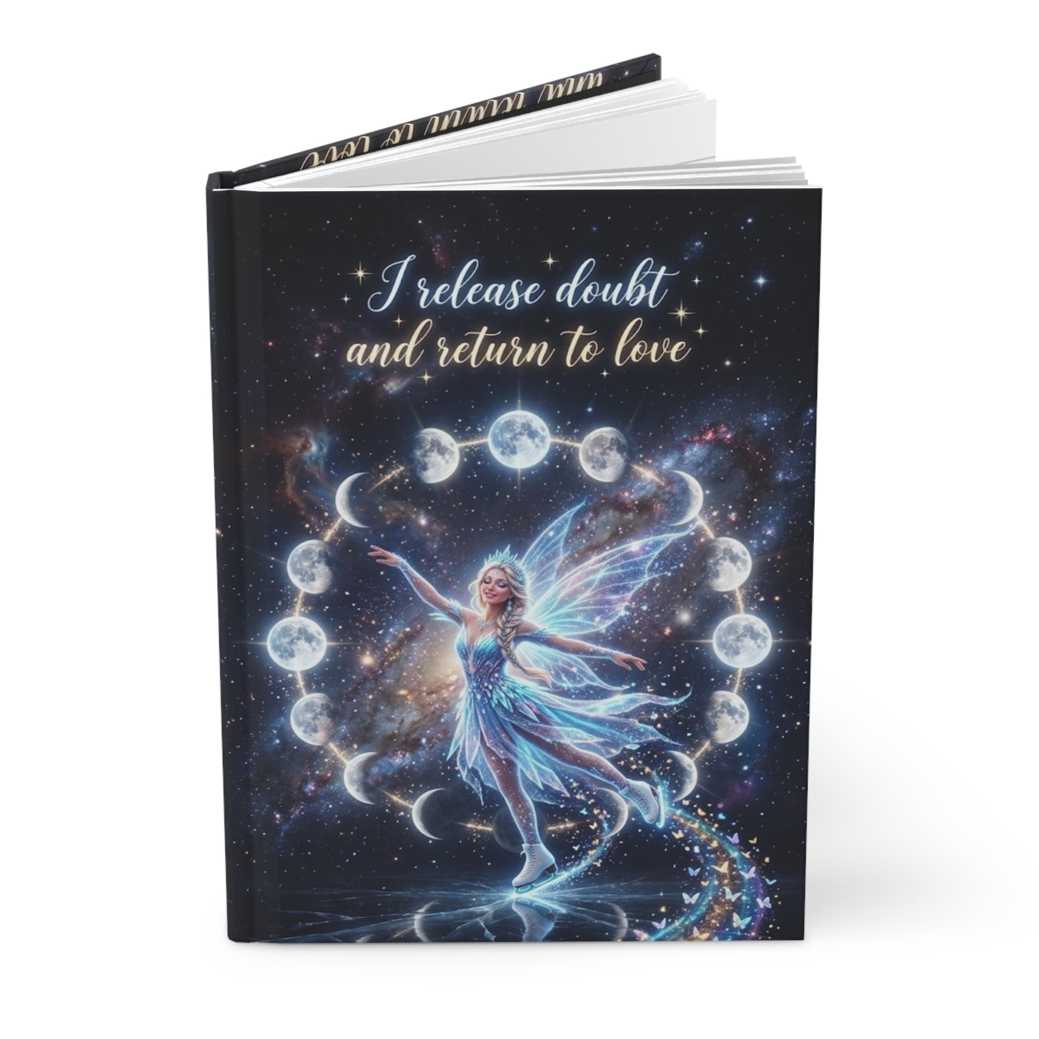 Moonphase Fairy Hardcover Journal — “I release doubt and return to love”