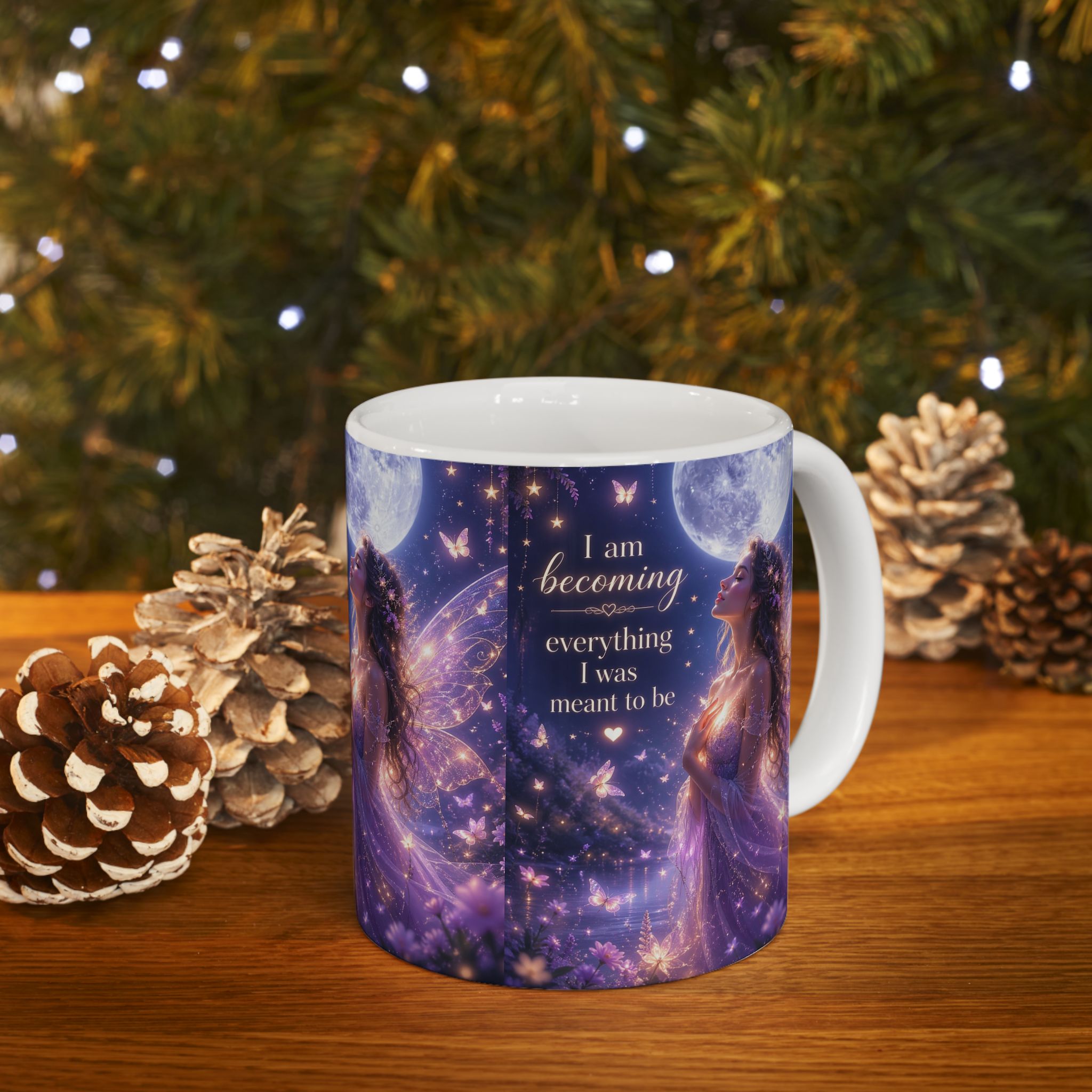 Inspirational Fantasy Mug — "I am becoming everything I was meant to be" Ceramic Coffee Cup