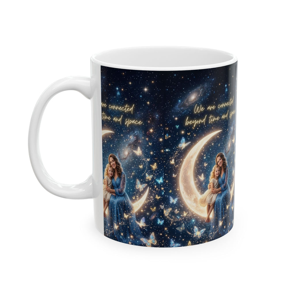 Moonlit Mother & Child Ceramic Mug – "We are connected beyond time and space"