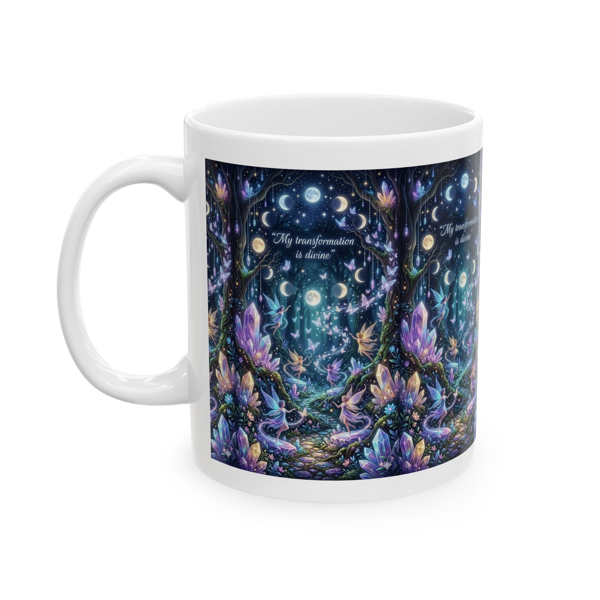 Mystical Moonlit Forest Mug – 'May Confidence Be Yours' Ceramic Coffee Cup (11oz, 15oz)