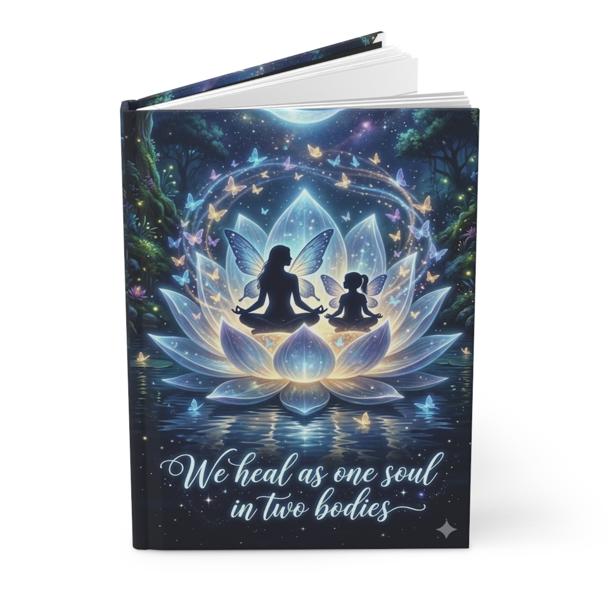Hardcover Journal — "We Heal As One Soul in Two Bodies" Meditation & Reiki Notebook