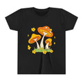 Mushroom Garden Youth T‑Shirt — Cute Orange Fungi Illustration for Kids